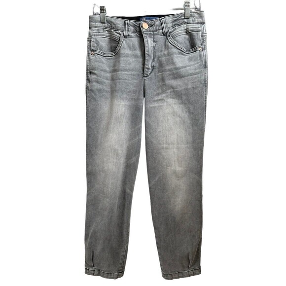 Democracy Jeans Women's Ab Solution Cropped Gray Denim Distressed Size 6 - Picture 1 of 6